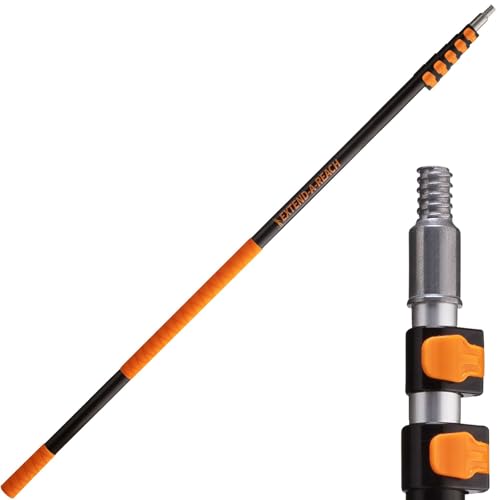 5-24 ft Long Telescoping Extension Pole // Multi-Purpose Extendable Pole with Universal Twist-on Metal Tip // Lightweight and Sturdy // Best Telescopic Pole for Painting, Dusting and Window Cleaning