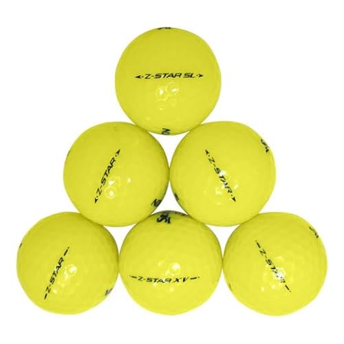 LostGolfBalls - 48 Srixon Z Star Yellow Golf Balls in Mint Condition, Recycled Used Golf Balls, AAAAA Quality, Yellow