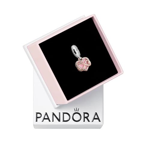 Pandora Sparkling Infinity Heart Dangle Charm - Compatible Moments - Gift for Her Made Rose, Sterling Silver, Cubic Zirconia & Enamel - With Gift Box