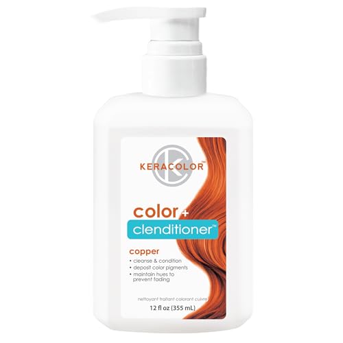 Keracolor Clenditioner COPPER Hair Dye - Semi Permanent Hair Color Depositing Conditioner, 12 Fl. Oz.