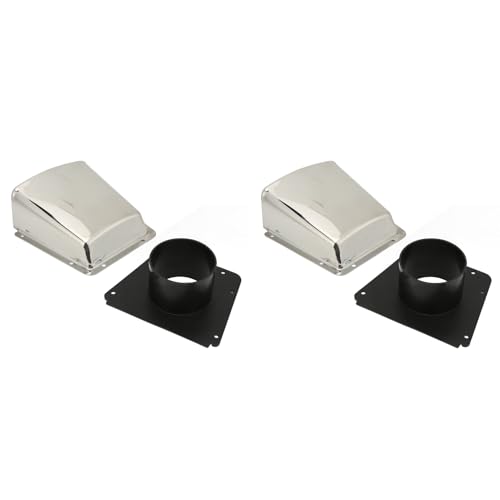 Estink 2Pcs Boat Cowl Vent, Marine Accessories Stainless Steel 304 Ventilation Cover with Nylon Base Marine Vent Marine Vent Cap Exhaust Cowl Ventilator
