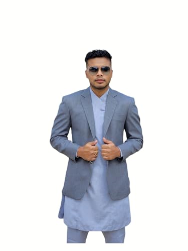 DAURA SURWAL, Daura Surwal for Men, Mens Formal wear, Men's Nepali Wear (Blue, Large)