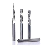 SICWOOD 4Pcs CNC Router Bit Set 1/4 Inch Shank, Solid Carbide Wood Profile V Groove Engraving Milling Cutter/Carving Bit, CNC Spiral Router Bit for Woodworking Detail