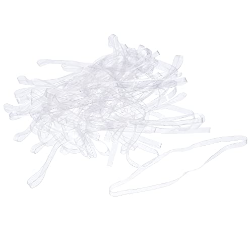 MECCANIXITY TPU Rubber Band Stretchable Rubber Elastic Band Transparent 3.8inch Dia for Home Office, Pack of 124