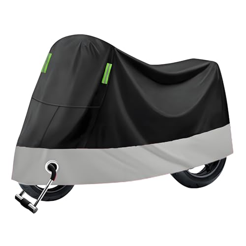 OLSYYRTM Motorcycle Cover for Derbi GPR 125 Racing Indoor Outdoor Motorcycle Protective Cover Duty Sun Rain Cover Exterior Accessories,Black Silver-M (200 * 90 * 100cm)