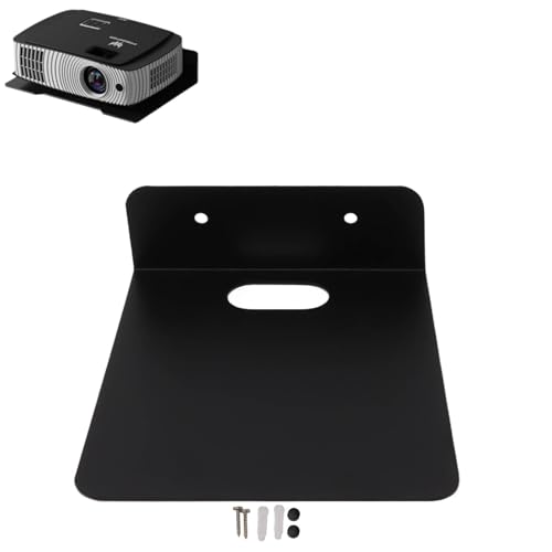 HERCHR Wall Mount Shelf Bracket, Aluminum Alloy Hanging Storage Rack Black Projector Shelf Network Rack Router Bracket for Tv Accessories WiFi Router Tv Box Set Top Box(L)