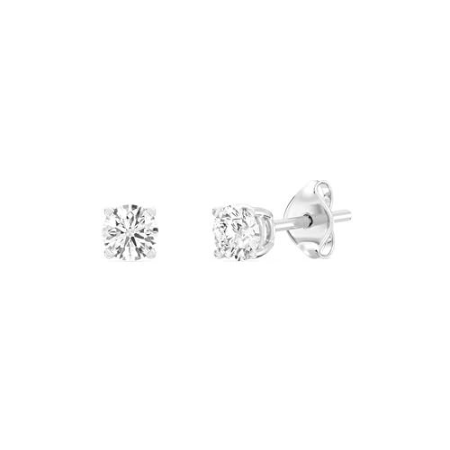 Gilded 1/2 ct. T.W. Round Lab Diamond (SI1-SI2 Clarity, F-G Color) and Sterling Silver Stud Earrings