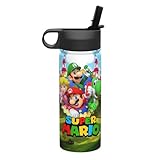 Double Wall Vacuum Insulated Water Bottles with Flip Straw Lid Stainless Steel Water Bottle Metal Thermos Leak Proof BPA-Free Cups, Thermos,Flasks(Cartoon)