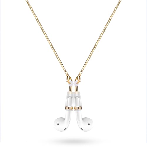 Birwiny Magnetic Anti-Lost Straps for AirPods, Golden Fishbone Chain Necklace Lanyard String Compatible with AirPods Pro 3 2 1/Pro 1st & 2nd Headphone Holder Neck Rope Cord