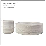 Modern Round Coffee Table Set of 2 for Living Room, Circle Coffee Table Side Table Set, Faux Mars Marble Pattern Center Table End Table Set for Apartment