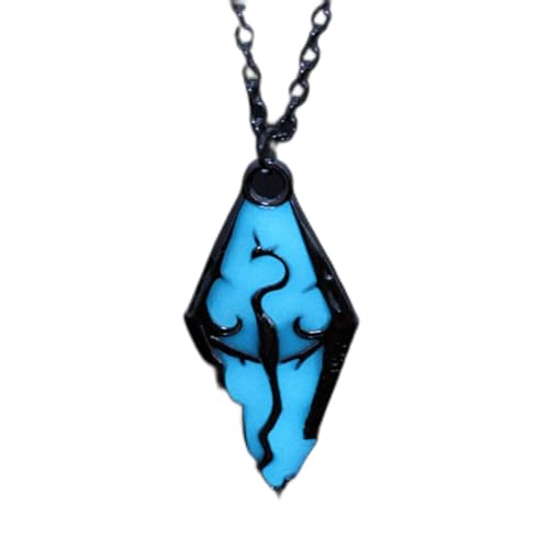 pendantmen pendantnecklaces for womenGames The Elder Scrolls Skyrim Dragon Necklace Dinosaur Vintage Triangle Morrowind Amulet Charm Pendant Necklace for Men Women (Color : Luminous)