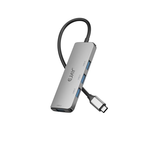 4 in 1 USB C to USB Hub Adapter,Aluminum 4 Ports USB C Splitter for Laptop,Compact and Slim Multiport Desktop USB Hub for MacBook Pro/Air,iPad Pro,Chrome,Dell and Mouse,Keyboards,HDD/SSD etc