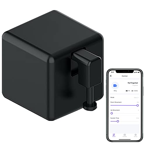 Smart Switch Button Pusher: Switch Bot Button Pusher, Tuya App or Timer Control, No Wiring, Add a Hub Compatible with Alexa/Google Home, Smart Bluetooth Fingerbot for Any Buttons and Switches (Black)