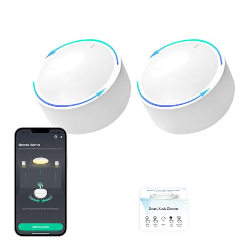 IHSENO ZigBee Smart Knob Switch Wireless Scene Button Rotatable Dimmer Switch,Need Zigbee Hub,Light Automation Scenario Remote Panel (2)