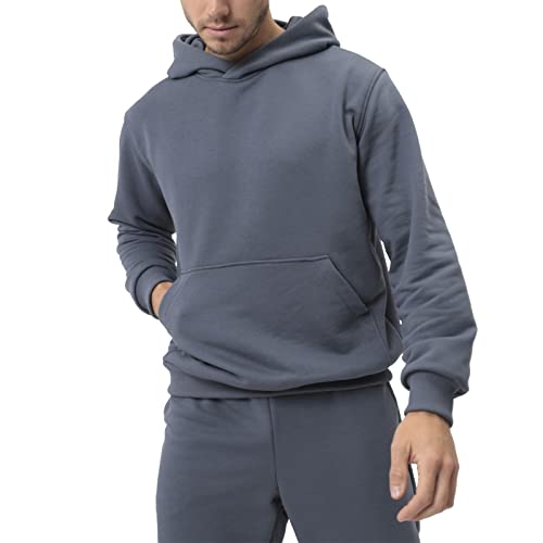 TUVEKE Dark Grey Sweat Suits For Men Set 2 Piece Hoodie Jogger Track Suit Long Sleeve Tracksuit Running Jogging Sports Sweatsuits Hoodie and Pants S