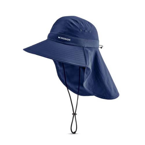 MISSION Cooling UPF Sun Defender Hat - Men's and Women's Sun Hat for Hiking, Golfing & Fishing - Sweat & Water Activated Technology (Navy)