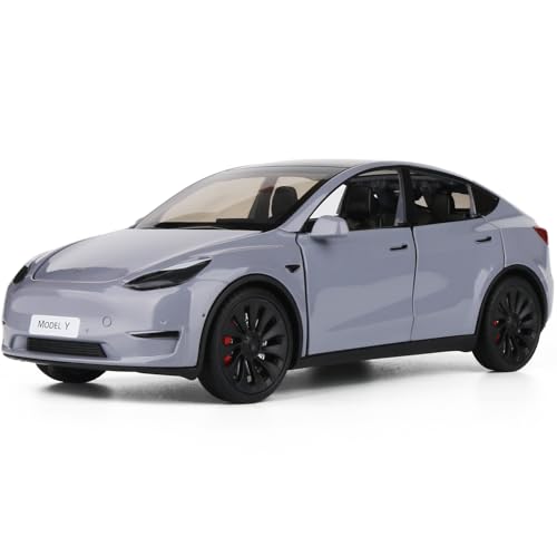 JACKIEKIM 1:24 Die-cast Model car for Model Y Alloy Pull Back Car,Collection, Mini Simulation Vehicles Toys for Kids,Boyfriend,Young Peoples Gift(Grey)