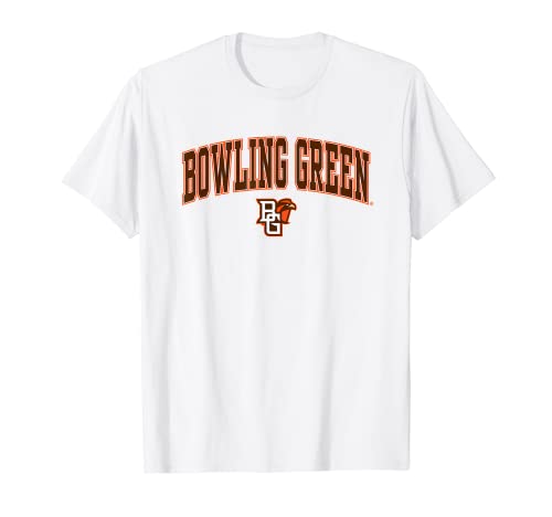 Elite Authentics Bowling Green Falcons Arch Over Officially Licensed Unisex-Adults White Short Sleeve Crew Neck T-Shirt