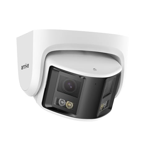 ANNKE FCD600 PoE Security Camera Outdoor with Dual Lens 180° Filed of View, 6MP IP Surveillance Camera Support Color Night Vision, Person/Vehicle Detection, Two-Way Talk, Built-in SD Card Slot