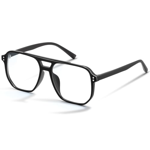 livho Vintage Aviator Blue Light Blocking Glasses, Fashion Oversized Frames with UV Protection Coating, Unisex Design