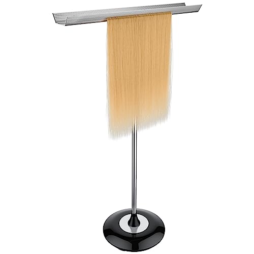 Noverlife Stainless Steel Hair Extension Holder Stand, 33.5inch Double Side Wig Storage Rack for Styling Hair Display Stand Hanger Wig Braid Rack Separator, Hairpiece Organizer Stand for Barber Shop