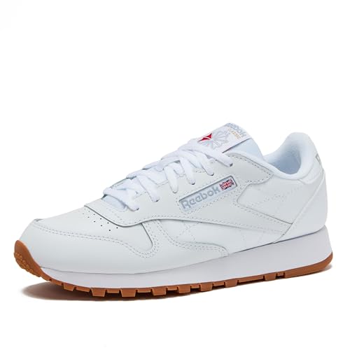 Reebok Classic Leather Girls & Boys Shoes for Kids, Toddler, Little Kid or Big Kid Sneakers, White/Gum, 3.5 Big Kid