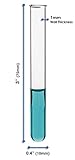 EISCO 48PK Test Tubes, 3ml - Borosilicate 3.3 Glass - 1mm Thick Walls, Beaded Rim - Superior Heat & Chemical Durability - 3" Tall, 0.4" Diameter