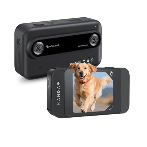 KanDao QooCam Ego - 3D VR Camera, 24MP 3D Photos/4K 60FPS Videos, Compatible with VR Headsets, AR Glasses & Projectors, Black Camera Only