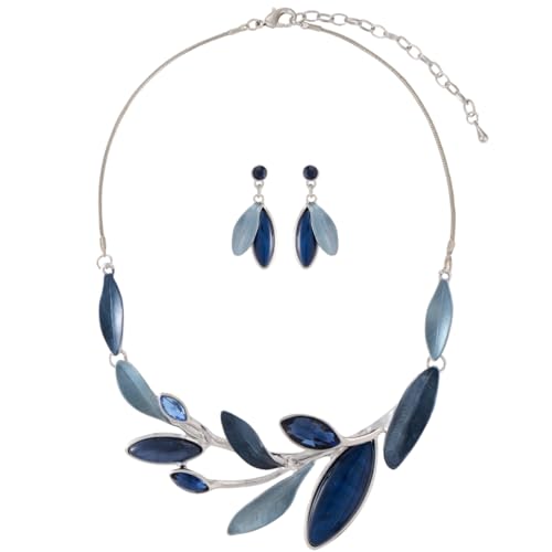 Mycitta Vintage Chunky Statement Jewelry Set Retro Leaf Floral Geometric Bohemian Boho Bib Necklace Earring Set Fashion Costume Jewelry for Women Girls Wedding Party Prom Unique Gift, Resin, Cubic