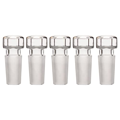 stonylab Glass Hex Head Hollow Glass Stopper, Hexagonal Head Glass Hollow Stopper for 14/20 Outer Joint Glass with Closed Bottom (5 Packs)
