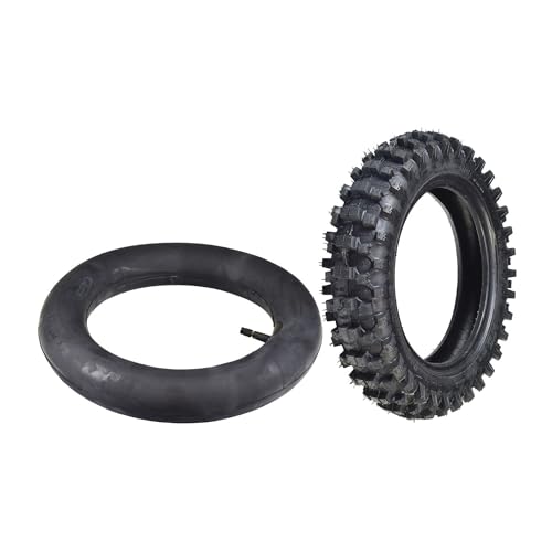 AlveyTech 3.00-10 Tube and Tire Kit for Dirt Bikes (Single) - Replacement Bundle for Coolster, Baja, Pit Pocket Mini Bike, Directional Knobby Tread, Pneumatic Rubber Tires, 2-Wheeler Accessories