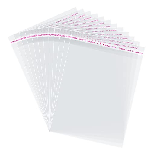 Morepack Self Sealing Cellophane Bags,5x7 Inches 200 Pcs Clear Resealable Cookie Bags Self Adhesive for Packaging Cookies,Favors, Products