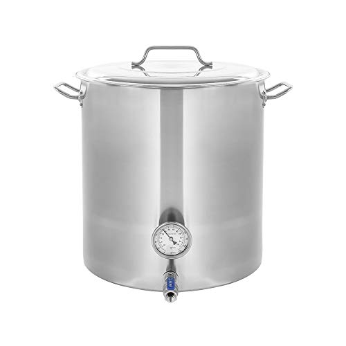 Thaweesuk Shop 80QT/20Gal Stainless Steel Home Brew Kettle Brewing Beer Wine Stock Pot 18" Wide x 19" Height Set