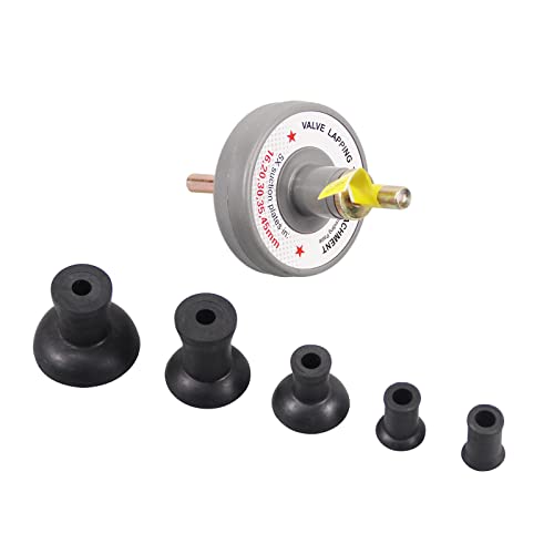 UTMALL Valve Lapping Tool Kit – Engine Valve Lapping Attachment Tool for Drill Valve Grinding Kit with 5 Attachable Suction Plates