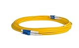 SpeedyFiberTX 6-Pack 1 Meter LC to LC Fiber Patch Cable, Corning SMF-28 Singlemode 9/125um Ultra Optical Fiber, Duplex, Yellow Riser OFNR Cable Jacket