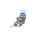 uxcell Elbow Push to Connect Air Fittings 6mm Tube OD X M5 Male Thread Pneumatic Quick Release Connectors Grey 10Pcs