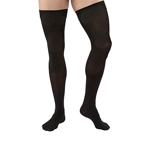 JOBST Relief 20-30 mmHg Compression Socks, Thigh High with Silicone Band, Black, Small