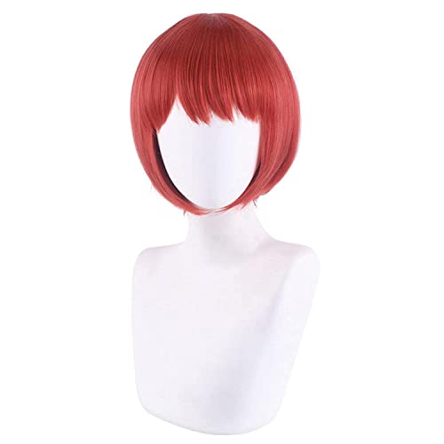 OWOISS Anime Chise Hatori Cosplay Wig Mahoutsukai no Yome Short Red Wig for Women The Ancient Magus' Bride Heat Resistant Fiber Hair