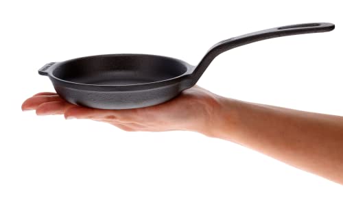 Victoria 4-Inch Cast Iron Skillet, Pre-Seasoned Cast Iron Frying Pan with Long Handle, Made in Colombia