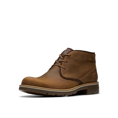 Clarks Men's Morris Peak Waterproof Chukka Boot, Beeswax Leather, 10