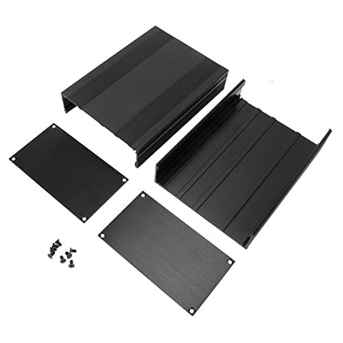 Electronic Project, Electronic Box Enclosure Aluminum Case Black Aluminum Box 82.2×145×200mm Printed Circuit Board Instrument Box