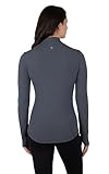 Yogalicious Womens Ultra Soft Lightweight Full Zip Yoga Jacket with Pockets - Heather Charcoal Nude Tech - Medium