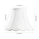 White Bell Scalloped Lamp Shade 5'' Top x 10'' Bottom x 8.3'' Slant Height x 8'' Vertical Height Imperial Lampshade Replacement, Brass Spider