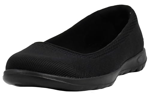 Skechers Women's GO Walk Lite-Dreamer Ballet Flat, Black, 8.5