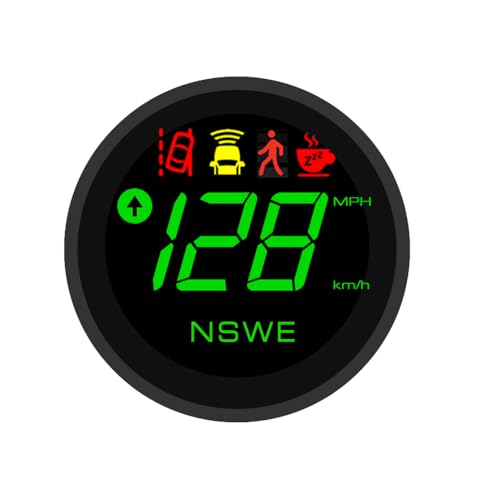 ELING Head Up Display 2-3/4'' GPS Speedometer 0-299 KM/H MPH Built-in Inertial GPS Module Gauge Kit with Front Vehicle Start Alarm Overspeed Alarm Buzzer12 24 Volts for Car Truck ATV UTV