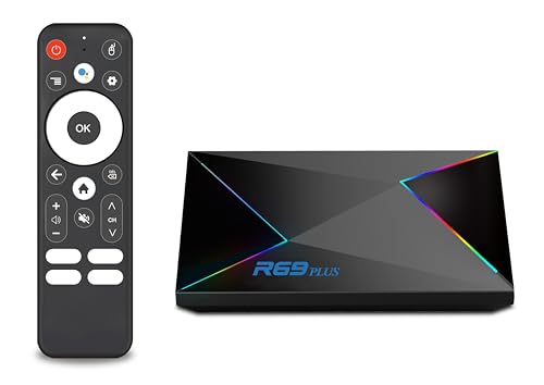 Android TV Box 14.0,R69PLUS 4GB RAM 32GB ROM Android 14 Box,CPU Allwinner H728 &GPU Mali G57-MC1 Chipset Android Box,4K/8K Resolution Support 2.4G/5.8G Dual WiFi and Bluetooth 5.0 Smart Tv Box 2025