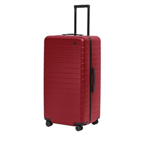 Away Large Trunk Luggage, 31 Inch Hardside Suitcase with Spinner Wheels, Lightweight & Durable, TSA Lock, Ideal for Long Trips, Tango Red