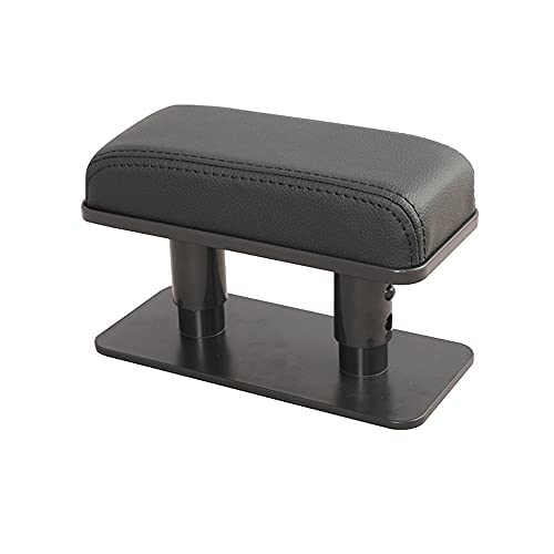 JEYODA Car Armrest Pad, Left Elbow Support, General Leather Booster Pad, Central Armrest Box, Adjustable Armrest (Black)