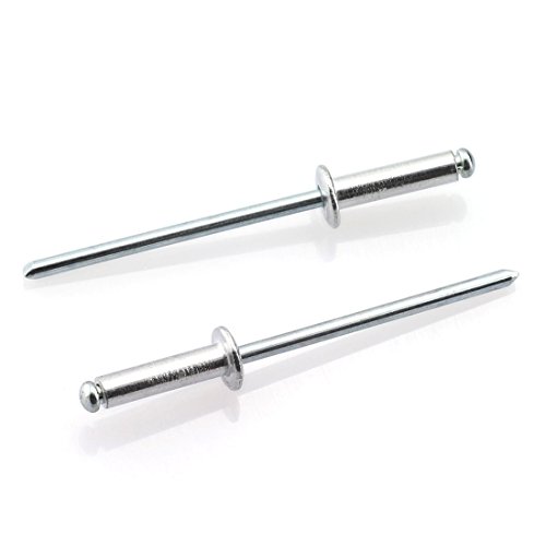 HJ Garden 120pcs 1/8 x 1/2 Inch (3.2x12mm) Aluminum Blind Rivet Self-Plugging Open End Decorating Fastener Nails Rivets Core Pulling Rivets Grip Pange 5/16-3/8 Inch (7.9-9.5mm)