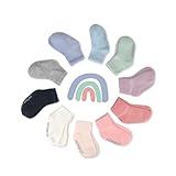 HonestBaby 10 Pack Multipack Cozy Socks Sustainably Made for Infant, Newborn Baby, Toddler, Kids, Boys, Girls, Unisex, 10-Pack Pink Sunset, 0-6 Months